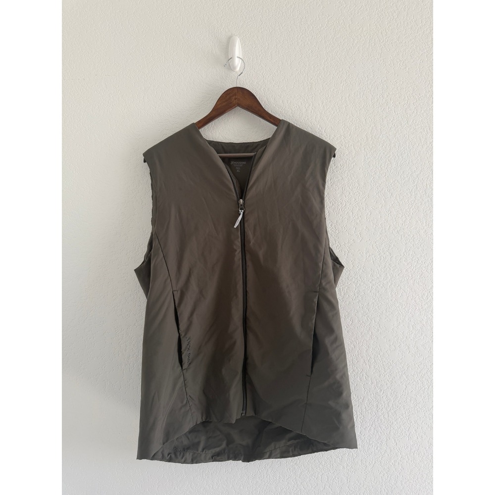 Houdini Gorpcore Venture Vest Size XL Brown Primaloft Insulated Full Zip